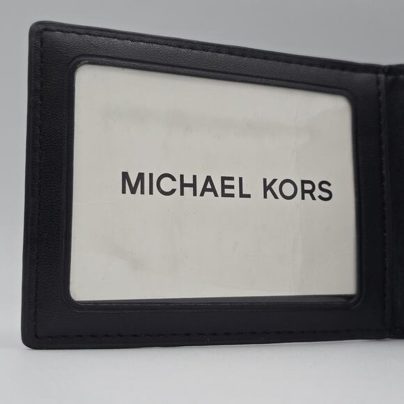 Michael Kors Jet Set Bifold Wallet Brown Logo & Black Leather - Picture 5 of 12